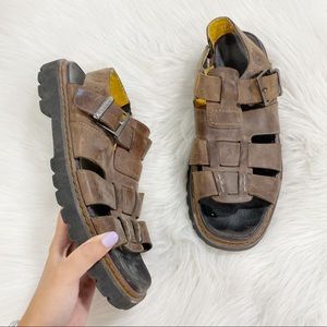 TIMBERLAND Brown Leather Fisherman Sandals SZ 11